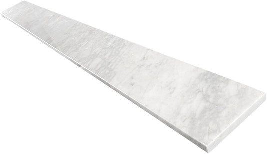 Carrara Bianco White Marble Threshold (Marble Saddle)-Window Sill-Shower Curb-Polished-(6" x 60")- Custom Size Please Contact