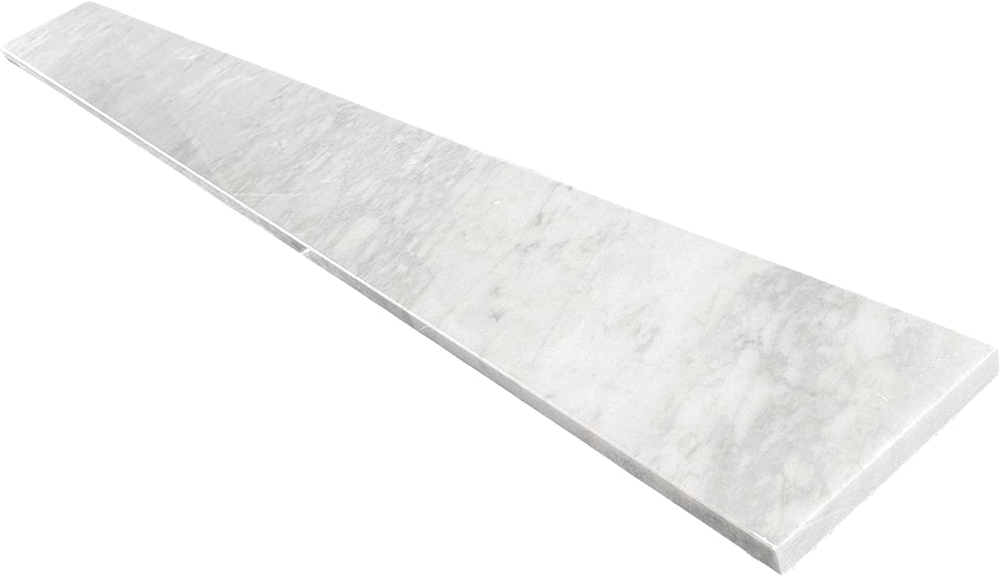 Carrara Bianco White Marble Threshold (Marble Saddle)-Window Sill-Shower Curb-Polished-(6" x 48")- Custom Size Please Contact